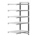 A white Cambro Camshelving® Elements XTRA add-on unit shelf with black legs.