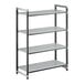 A grey metal Cambro Camshelving Elements starter unit with four shelves.