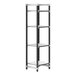 A black and silver Cambro Camshelving® Elements XTRA 4-shelf starter unit.