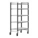 A Cambro Camshelving® Elements XTRA mobile unit with 5 shelves and wheels.