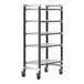 A Cambro Elements XTRA metal shelving unit with wheels.