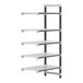 A white Cambro Camshelving Elements add-on unit with 5 vented shelves.