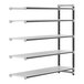 A white metal Camshelving® add-on unit with 5 shelves.