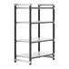 A black and grey Cambro Camshelving Elements XTRA 4-shelf unit.