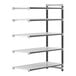 A white rectangular Cambro Camshelving® Elements Add-On Unit with vented shelves.