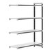 A white Cambro Camshelving® Elements XTRA add-on unit with black legs.