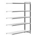 A white Cambro Camshelving® Elements XTRA add-on unit with metal shelves.