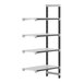 A metal Camshelving Elements XTRA add-on shelf with four shelves.