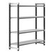 A metal Camshelving unit with four vented shelves.