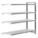 A white metal Camshelving® Elements XTRA add-on unit with four shelves.