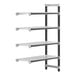 A white metal Camshelving Elements add-on unit with four vented shelves.