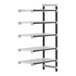 A Cambro Camshelving Elements XTRA Add-On Unit with 5 metal shelves.