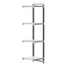 A white and black metal Cambro Camshelving Elements XTRA 4-shelf combo add-on unit.