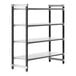 A grey metal Cambro Camshelving® Elements starter unit with 4 shelves.