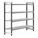 A metal Camshelving unit with four shelves.