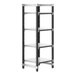 A black Cambro Camshelving Elements starter unit with four shelves.