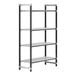 A black metal Cambro Camshelving Elements XTRA starter unit with four vented shelves.
