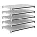 A five-shelf kit with vented and solid shelving panels designed for storage, measuring 21 inches by 36 inches.