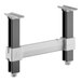 A white metal Cambro Camshelving® dunnage stand frame with black metal brackets.