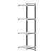 A Cambro Camshelving® Elements XTRA Add-On shelf with four shelves.