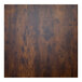 A close up of a BFM Seating Relic vintage walnut table top with matching edge.