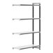 A white and black Cambro Elements XTRA 4-shelf Add-On shelving unit.