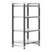 A black metal Cambro Camshelving Elements starter unit with four shelves.