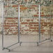 A Flash Furniture clear acrylic room divider with lockable casters.