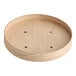 A round brown Kraft paper lid with holes.