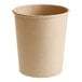 A brown paper cup on a white background.