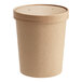 A brown Choice paper soup container with a vented paper lid.