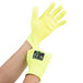 A pair of Cordova iON yellow work gloves with yellow palm coating.