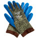 A pair of Cordova blue and green cut-resistant work gloves.