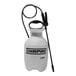 A white plastic Chapin tank sprayer with black text and a black hose.