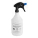 A white spray bottle with a black handle.