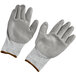 A pair of extra small Cordova grey gloves with a grey polyurethane palm coating.