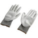 A pair of Cordova Monarch gray work gloves with gray palm coating.