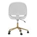 A white Martha Stewart office chair with gold legs.