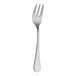 A close-up of a RAK Youngstown Kampton stainless steel fish fork with a silver handle.