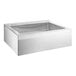 A Steelton stainless steel mop sink with a rectangular bottom and a drain in front.