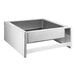 A Steelton stainless steel mop sink with a rectangular bottom and a drain.