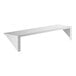 A stainless steel wall mount shelf with two shelves.