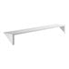 A white rectangular Lavex stainless steel wall mount shelf with holes.
