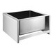 A Steelton stainless steel rectangular mop sink with a black bottom.