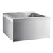 A Steelton stainless steel mop sink with a square bowl.