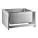 A Steelton stainless steel mop sink with legs.