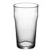 An Acopa Select English Pub glass with a clear rim on a white background.