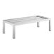 A Regency aluminum dunnage rack with metal legs on a white table.