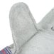 A close up of a Cordova work glove with a red stripe and blue trim.