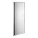 A stainless steel rectangular door with a white background.